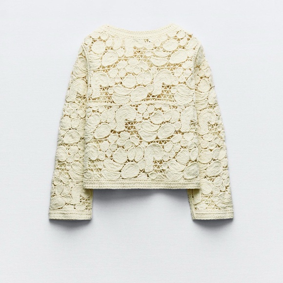 ZARA KNIT MACRAMÉ CARDIGAN - Picture 4 of 5